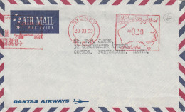 Australia Cover - 1969 - Postage Paid EJ5 Sydney Map Surfing Qantas Airways Trains - Cartas & Documentos