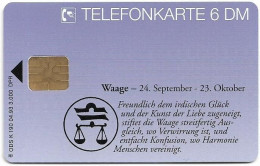 Germany - Zodiac Horoskop Sternbilder 6 - Libra - K 0190 - 04.1993, 6DM, 3.000ex, Mint - K-Series: Kundenserie
