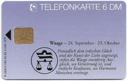 Germany - Zodiac Horoskop Sternbilder 6 - Libra - K 0190 - 04.1993, 6DM, 3.000ex, Mint - K-Serie : Serie Clienti