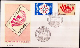 Andorre Espagnol - Andorra FDC2 1973 Y&T N°77 à 78 - Michel N°84 à 85 - EUROPA - Storia Postale