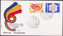 Europa CEPT 1973 Andorre Espagnol - Andorra FDC1 Y&T N°77 à 78 - Michel N°84 à 85 - 1973