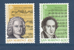 Saint Marin, Yv 1107, 1108, Mi 1313, 1314, Musicien, Bach, Bellini, - Neufs