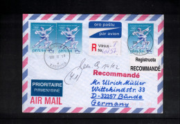 Lithuania 1998 Olympic Games Nagano - Figure Skating Interesting Registered Letter - Hiver 1998: Nagano