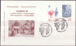 Andorre Espagnol - Andorra FDC3 1988 Y&T N°190 à 191 - Michel N°200 à 201 - EUROPA - Lettres & Documents