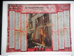 CALENDRIER Format 20 PAR 26 CMS Année 1953 POMPIERS DE SOUGE LE GANELON - Grand Format : 1941-60