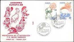 Andorre Espagnol - Andorra FDC3 1986 Y&T N°190 à 191 - Michel N°200 à 201 - EUROPA - Lettres & Documents