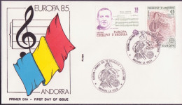 Europa CEPT 1985 Andorre Espagnol - Andorra FDC1 Y&T N°172 à 173 - Michel N°181 à 182 - 1985