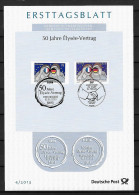 2013 Joint/Commune Germany And France, MIXED FDC FIRSTDAY LEAF BOTH STAMPS: Elysee Treaty - Gezamelijke Uitgaven