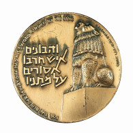 Israel Medal 59mm Peace Be Within Thy Walls, Psalms Lion Sword 136g 01526 - Autres & Non Classés
