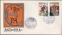 Andorre Espagnol - Andorra FDC2 1975 Y&T N°89 à 90 - Michel N°96 à 97 - EUROPA - Briefe U. Dokumente