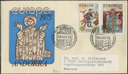 Andorre Espagnol - Andorra FDC4 1975 Y&T N°89 à 90 - Michel N°96 à 97 - EUROPA - Storia Postale