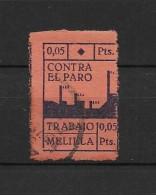 LOTE 2112 E   ///  (C045)  MELILLA CRUZADA CONTRA EL PARO       ¡¡¡ LIQUIDATION - JE LIQUIDE !!! - Emisiones Nacionalistas