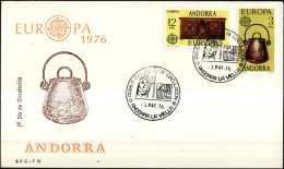 Andorre Espagnol - Andorra FDC2 1976 Y&T N°94 à 95 - Michel N°101 à 102 - EUROPA - Storia Postale