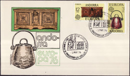 Andorre Espagnol - Andorra FDC3 1976 Y&T N°94 à 95 - Michel N°101 à 102 - EUROPA - Lettres & Documents