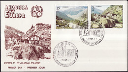 Andorre Espagnol - Andorra FDC3 1977 Y&T N°100 à 101 - Michel N°107 à 108 - EUROPA - Lettres & Documents