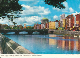 Ireland Postcard With Red Meter Cancel Sent To Denmark 6-10-1976 River Liffey Dublin - Dublin