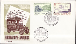Andorre Espagnol - Andorra FDC4 1979 Y&T N°116 à 117 - Michel N°123 à 124 - EUROPA - Lettres & Documents