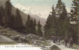 74 Chamonix Route De Chamonix Du Montanvert  Couleur B.F. 1948 - Chamonix-Mont-Blanc