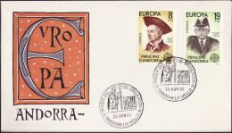 Andorre Espagnol - Andorra FDC4 1980 Y&T N°124 à 125 - Michel N°131 à 132 - EUROPA - Cartas & Documentos