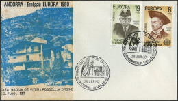 Andorre Espagnol - Andorra FDC5 1980 Y&T N°124 à 125 - Michel N°131 à 132 - EUROPA - Lettres & Documents