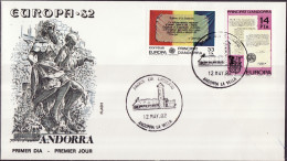 Andorre Espagnol - Andorra FDC2 1982 Y&T N°146 à 147 - Michel N°153 à 154 - EUROPA - Storia Postale