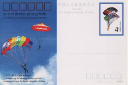 Chine - 1989 - Entier Postal JP18 - Championnat Du Monde De Parachutisme - Postales