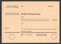 Children POST / KINDER Post -  STATIONERY POSTCARD FORM - AUSTRIA  / Postal MONEY Order - Poste