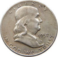 UNITED STATES OF AMERICA HALF DOLLAR 1957 D Franklin #t121 0069 - 1948-1963: Franklin