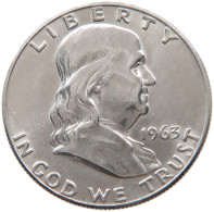 UNITED STATES OF AMERICA HALF DOLLAR 1963 D Franklin Silver Half Dollar #t141 0451 - 1948-1963: Franklin