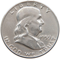 UNITED STATES OF AMERICA HALF DOLLAR 1959 D Franklin Silver Half Dollar #t141 0441 - 1948-1963: Franklin