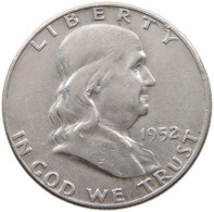 UNITED STATES OF AMERICA HALF DOLLAR 1952 D Franklin Silver Half Dollar #t141 0447 - 1948-1963: Franklin