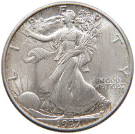UNITED STATES OF AMERICA HALF DOLLAR 1937 WALKING LIBERTY #t140 0461 - 1916-1947: Liberty Walking
