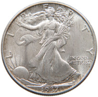 UNITED STATES OF AMERICA HALF DOLLAR 1937 WALKING LIBERTY #t140 0461 - 1916-1947: Liberty Walking (Liberté Marchant)