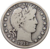 UNITED STATES OF AMERICA HALF DOLLAR 1912 BARBER #t111 0051 - 1892-1915: Barber