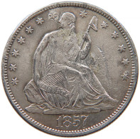 UNITED STATES OF AMERICA HALF DOLLAR 1857 NACHPRÄGUNG, RESTRIKE, COPY #t011 0473 - 1839-1891: Seated Liberty (Liberté Assise)