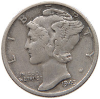 UNITED STATES OF AMERICA DIME 1943 S MERCURY #c012 0277 - 1916-1945: Mercury (Mercurio)