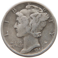 UNITED STATES OF AMERICA DIME 1942 MERCURY #c040 0553 - 1916-1945: Mercury (Mercurio)