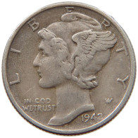 UNITED STATES OF AMERICA DIME 1942 MERCURY #s049 0623 - 1916-1945: Mercury