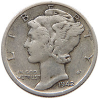 UNITED STATES OF AMERICA DIME 1942 D MERCURY #a082 0535 - 1916-1945: Mercury