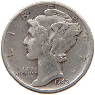 UNITED STATES OF AMERICA DIME 1942 MERCURY #a064 0395 - 1916-1945: Mercury (kwik)