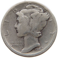 UNITED STATES OF AMERICA DIME 1942 D MERCURY #a069 0289 - 1916-1945: Mercury (kwik)