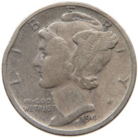 UNITED STATES OF AMERICA DIME 1941 S MERCURY #c012 0259 - 1916-1945: Mercury (kwik)