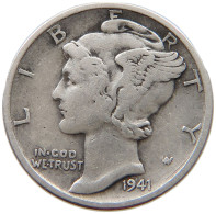 UNITED STATES OF AMERICA DIME 1941 MERCURY #s049 0621 - 1916-1945: Mercury (kwik)