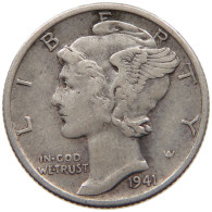 UNITED STATES OF AMERICA DIME 1941 D MERCURY #c012 0293 - 1916-1945: Mercury (Mercure)