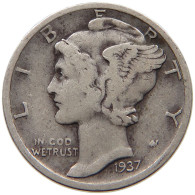 UNITED STATES OF AMERICA DIME 1937 D MERCURY #c024 0299 - 1916-1945: Mercury (Mercure)