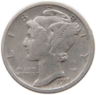 UNITED STATES OF AMERICA DIME 1918 MERCURY #c040 0559 - 1916-1945: Mercury (Mercure)