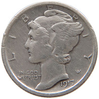 UNITED STATES OF AMERICA DIME 1917 MERCURY #a064 0413 - 1916-1945: Mercury (Mercurio)