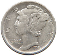 UNITED STATES OF AMERICA DIME 1918 D MERCURY #c004 0151 - 1916-1945: Mercury