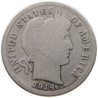 UNITED STATES OF AMERICA DIME 1914 BARBER #t148 0711 - 1892-1916: Barber