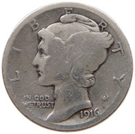 UNITED STATES OF AMERICA DIME 1916 MERCURY #a052 0435 - 1892-1916: Barber